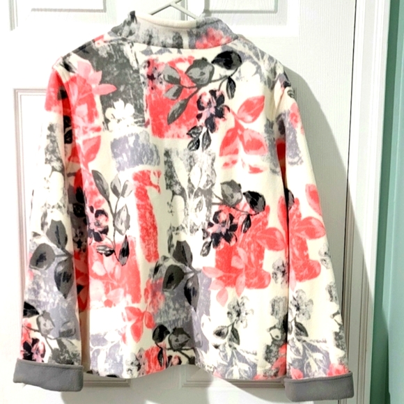 Alia Petite Women's Floral Full-Zip Sweater Size L - Picture 2 of 15